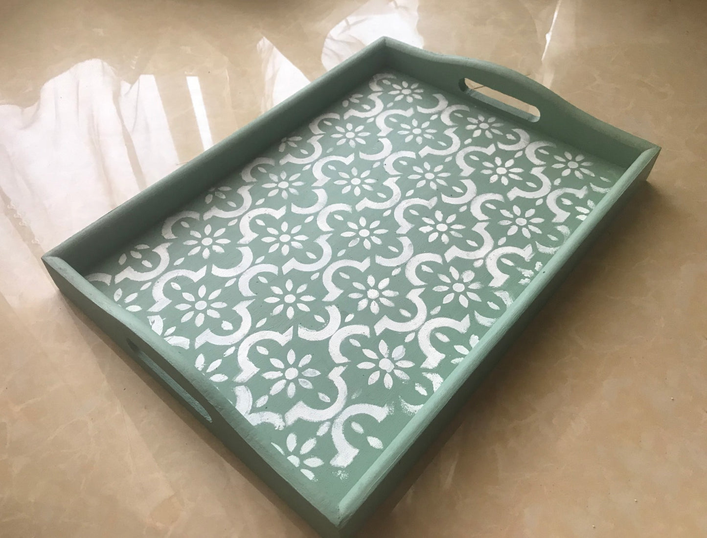 Green Moroccan Wooden Tray