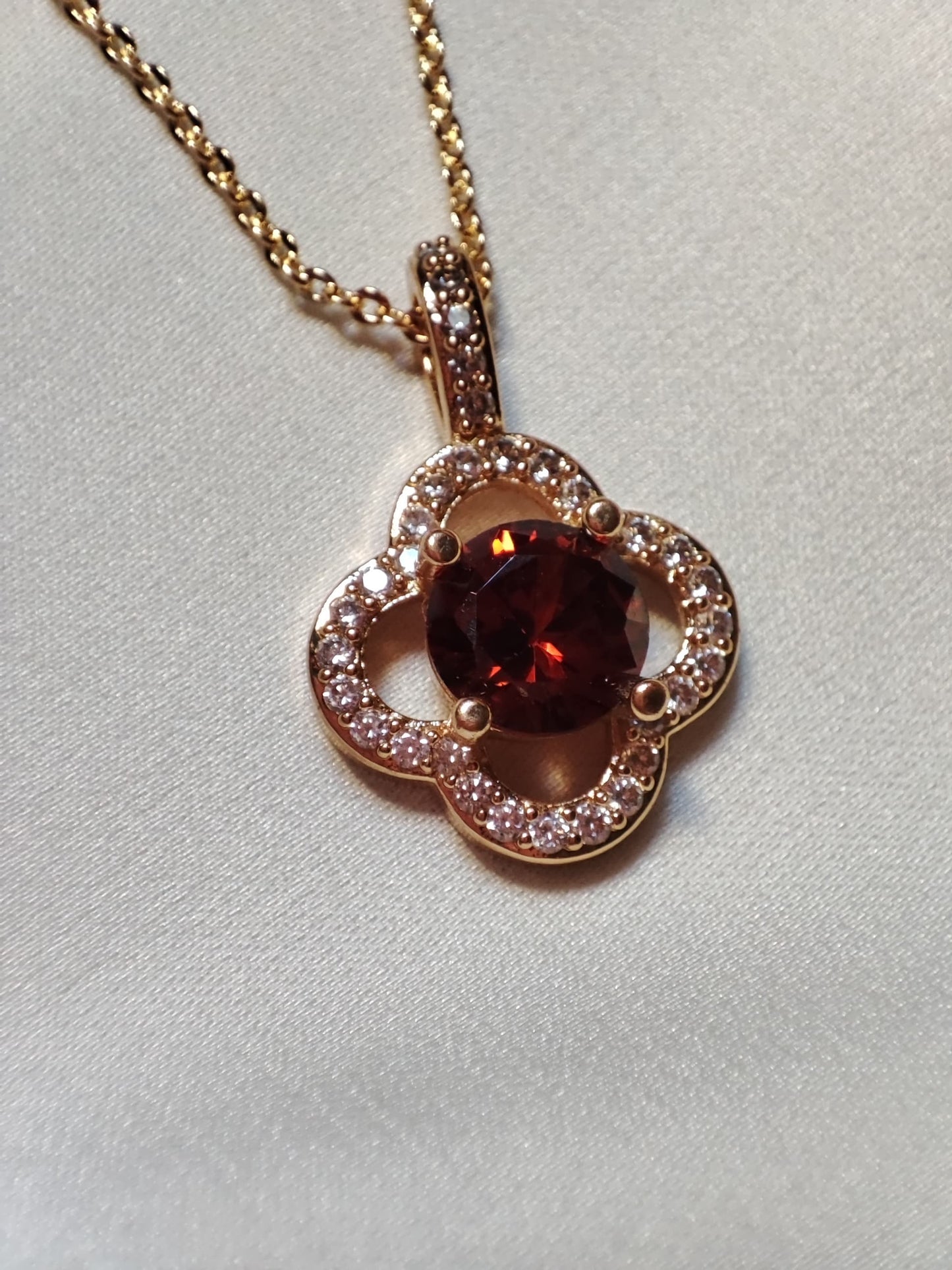 Van Cleef Inspired Rose Necklace