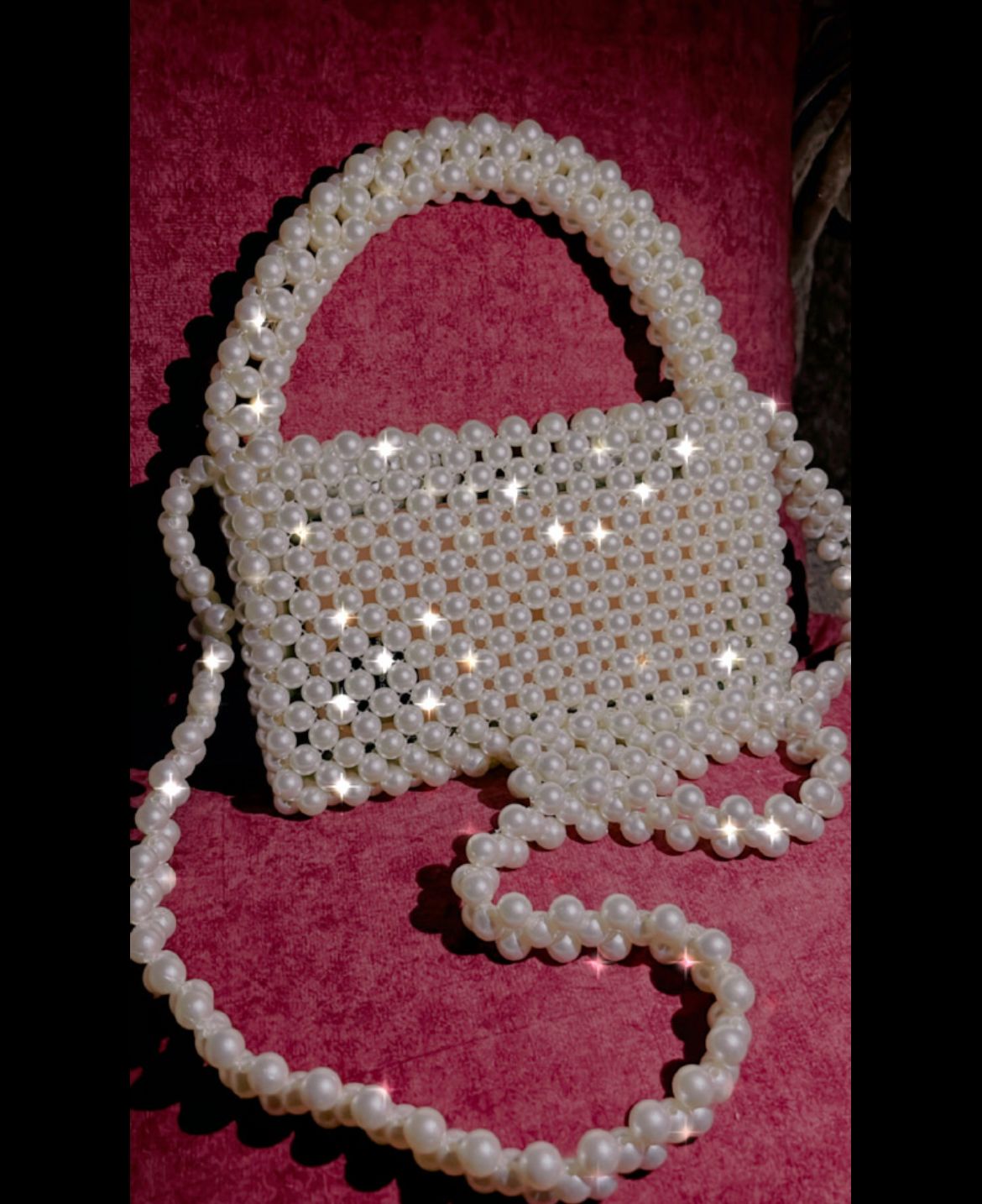 White Pearls Mini Handbag