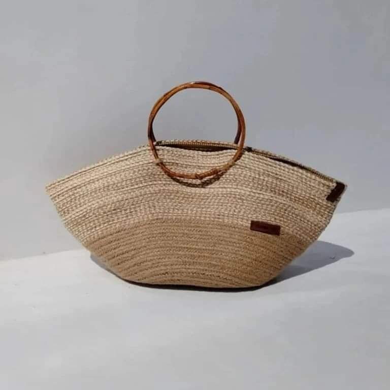 Beach Bag, Made of Jute and Cotton